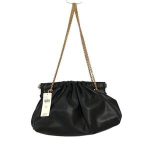 Anthropologie Black Faux Leather Convertible Handbag New